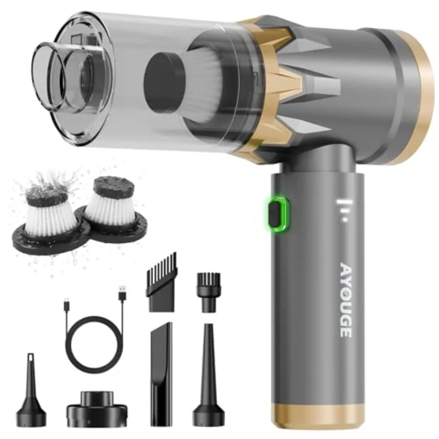 

Портативный автомобильный пылесос 20000PA, беспроводной ручной пылесос с бесщеточным двигателем, 3-скоростной режим, 4-в-1: пылесос и воздуходувка