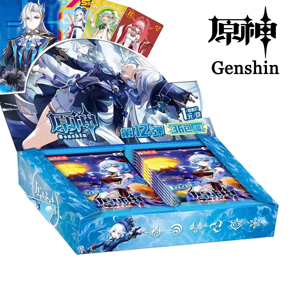 

New Gintama Cards for Kids Anime Figure Genshin Impact Aether Jean Lisa Lumine Original Collection Card Children Birthday Gifts