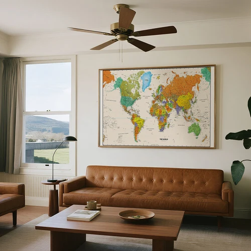 Mapa del mundo Vintage con vista aérea, decoración de pared, póster artístico para sala de estar, decoración del hogar, suministros escolares de oficina, mapa de viaje físico de 225x150cm