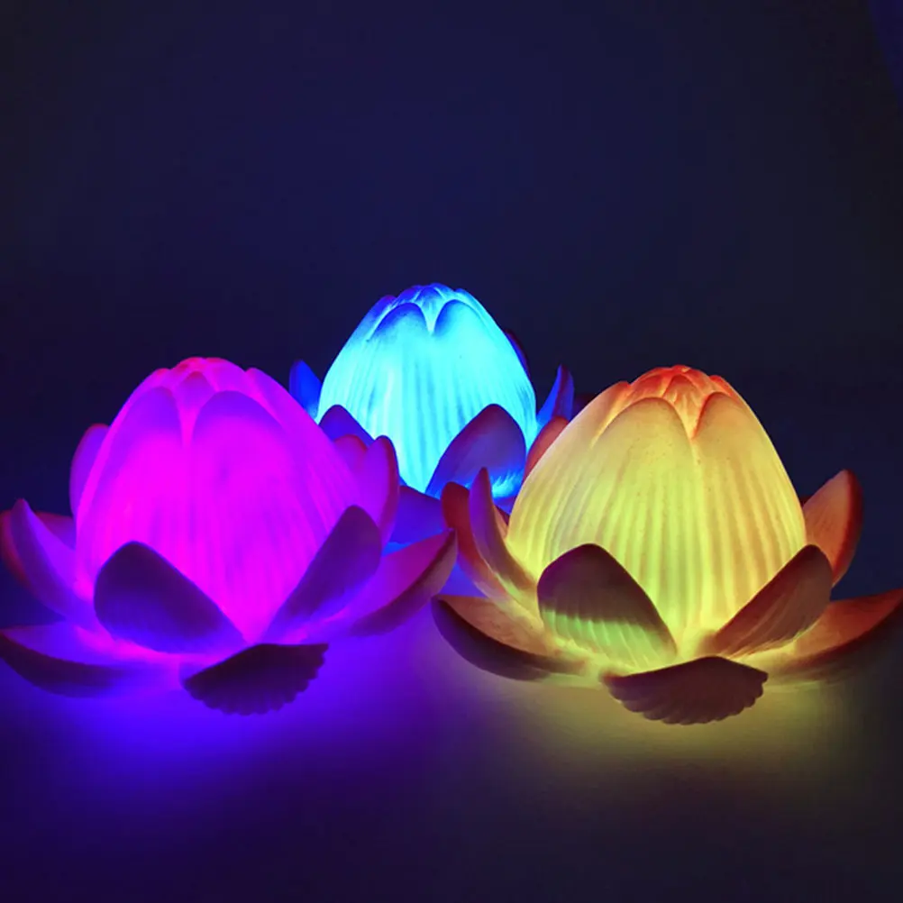 

Lotus Light LED Tabletop Lotus Lamp Buddha Flower Blessing Lamp Garden Decoration Garden Light Buddha Lamps
