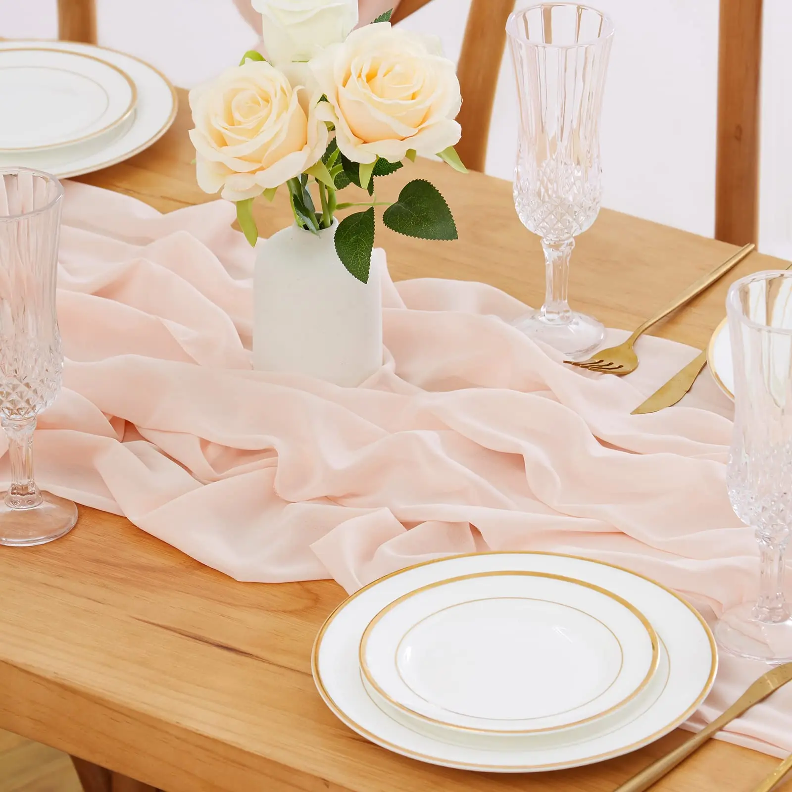 Dusty Rose Table Runner Rustic Valance Table Swags Bridal Shower Arch Draping Fabric Stair Bow Walkway to The Stage