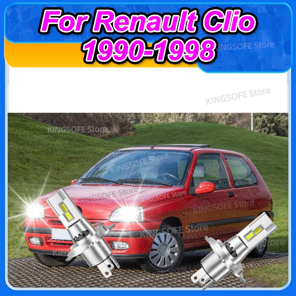 

Светодиодные лампы для фар CANBUS, автомобильные фары 50000 лм, мини-фары для Renault Clio 1990-1998, 1994, 1995, 1996, 1997