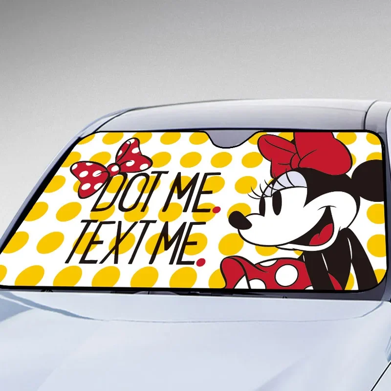 Disney Mickey Car Sunshade Cute Car Sun Visor Front Gear Sunscreen Heat Insulation Cloth Front Windshield Cover Blackout Curtain