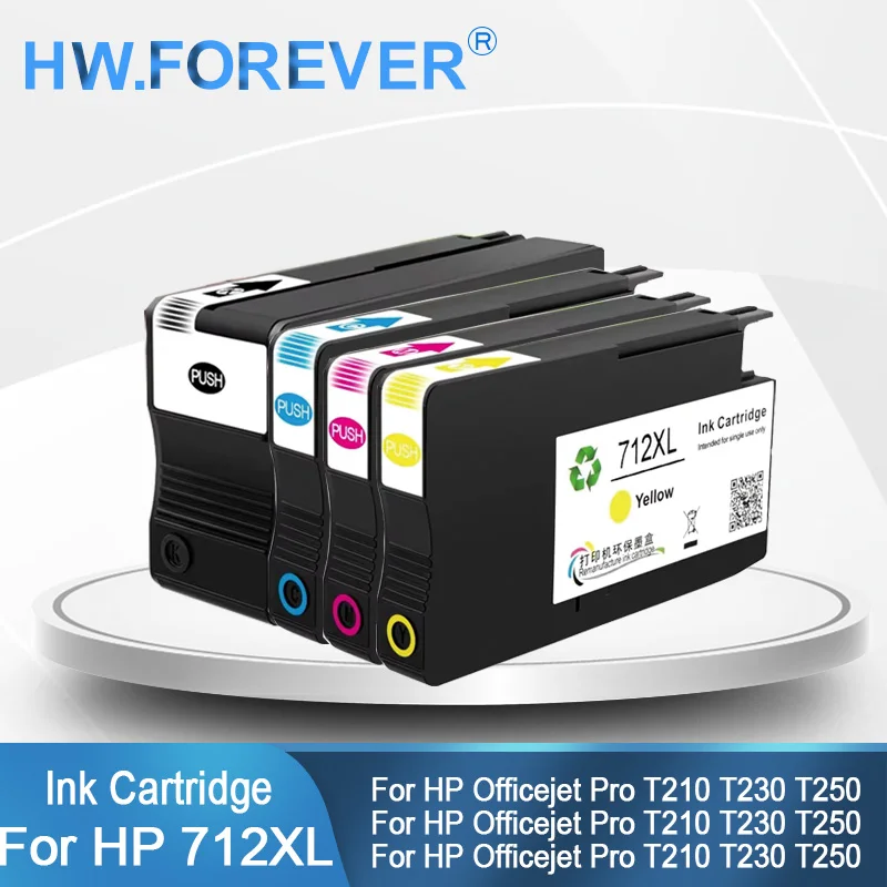 712XL 712 Compatible Ink Cartridge Remanufactured For HP DesignJet Pro T210 T230 T250 T630 T650 Printers 3ED71A 3ED67A Inks