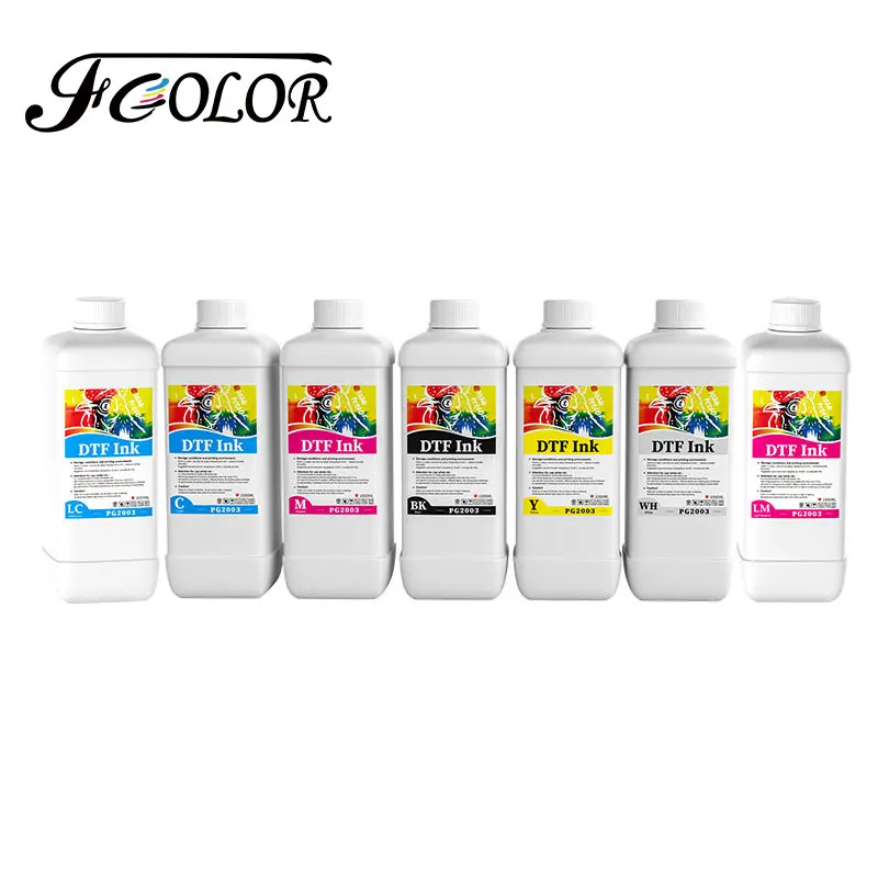 

FCOLOR DTF Ink set 1000ml/bottle*8 High Quality 7 Color Ink Set (C M Y K LC LM W) for Epson XP600 I3200 L1800 L805 DTF Printer