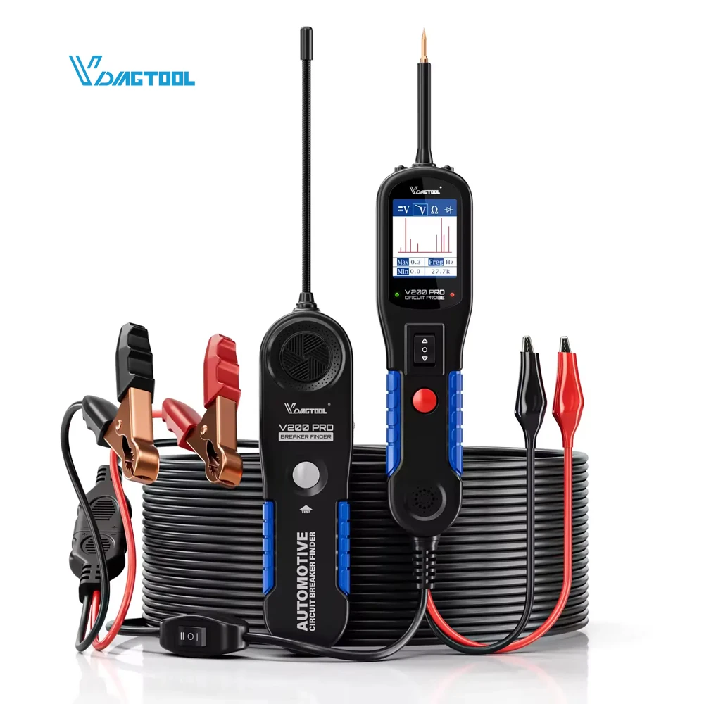 

VDIAGTOOL V200PRO Универсальный тестер цепей автомобильного аккумулятора 12 В 24 В Комплект тестера автомобильного зонда питания Тестер напряжения переменного и постоянного тока