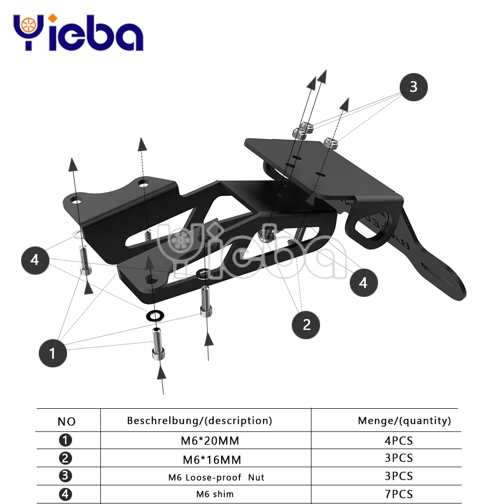 لياماها MT09 الراسم 900 9 GT 7GT 700 GT FJ-09 2015-2025 لوحة ترخيص حامل دراجة نارية الذيل مرتب الحاجز مزيل مصباح ليد
