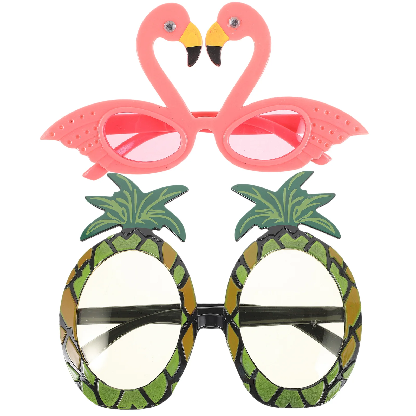 

2pcs Party Glasses Pineapple Flamingo Design Beach Supplies Pool Accessories Sunglasses Props for Events Costume Parties