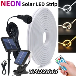 Solar Neon LED Strip Light With Remote 1M 2M 3M 6X12MM SMD2835 IP67 Waterproof Dimming 5V 120LEDs/m DIY Linear Flexible Lighting