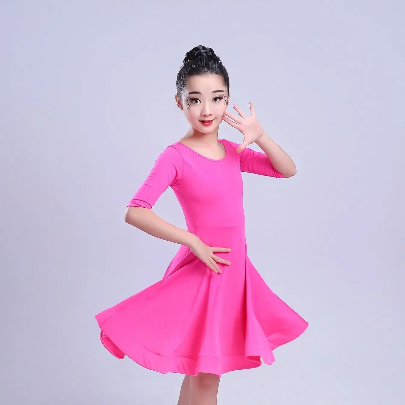 

New style children's Latin performance clothes Latin dance practice clothes girls' Latin skirt performance clothes dance dress