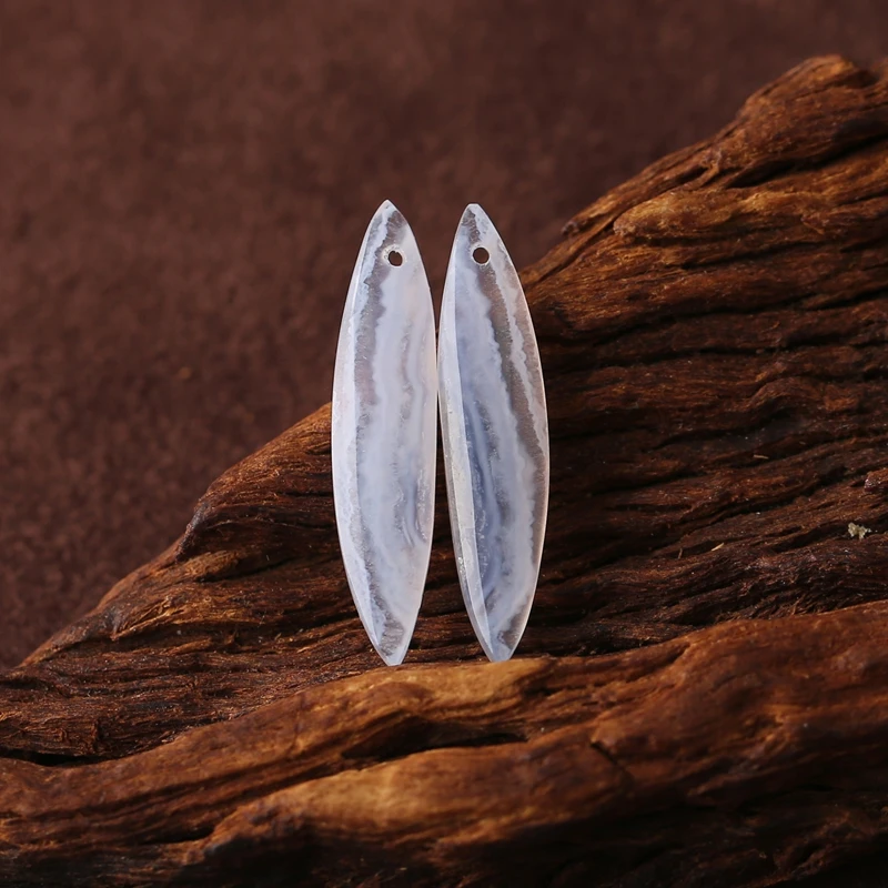 

B & F синие кружевные агатовые бусины ручной работы для изготовления ювелирных изделий, серьги из натуральных камней, бусины 29x7x4 мм, принадлежности для изготовления ювелирных изделий