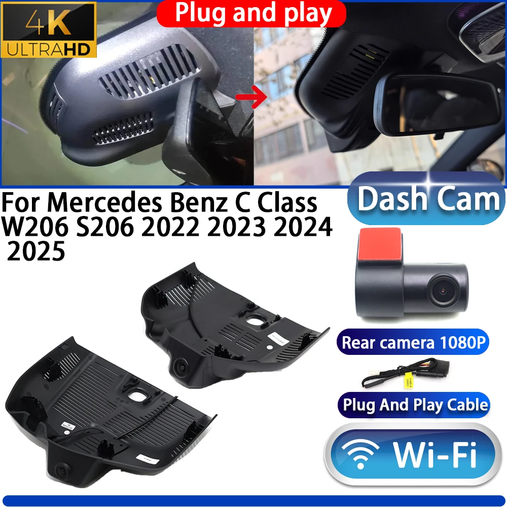 

HighCity For Mercedes Benz C Class W206 S206 2022 2023 2024 2025 Dash Cam Camera DVR 4K UHD 2160P Plug And Play Video Recorder