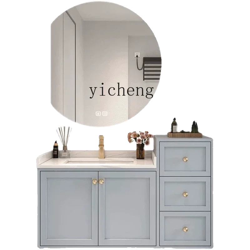 Zf Oak Bathroom Cabinet Combination Wash Face Wash Basin Wash Cabinet Ceramic Whole Washbin