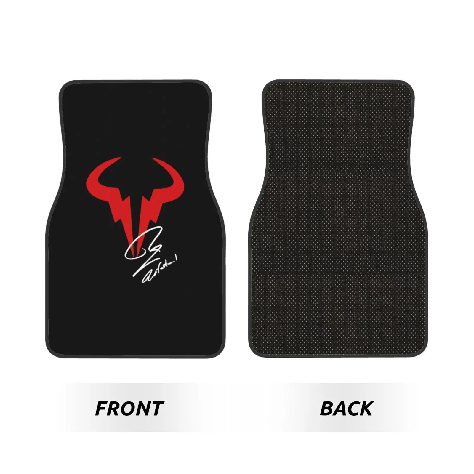 RN Tennis Player Logo Car Floor Mats Set of 4 Pcs Anti Slip Front and Rear Foot Mats Universal Auto Accessories for Car SUV Van