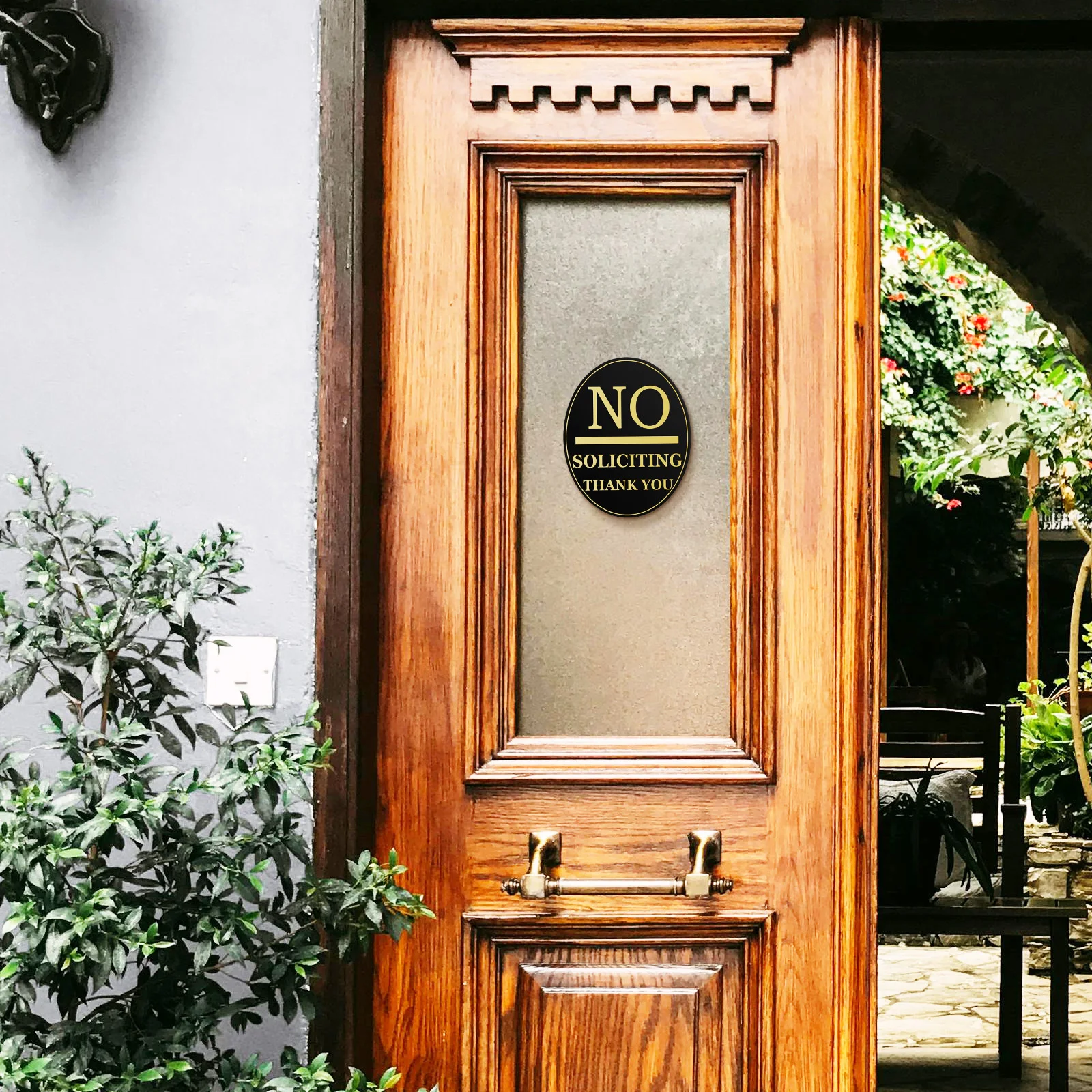 

Acrylic Sign No Soliciting Thick Lettering Warning Sticker For Door Window Indoor Outdoor