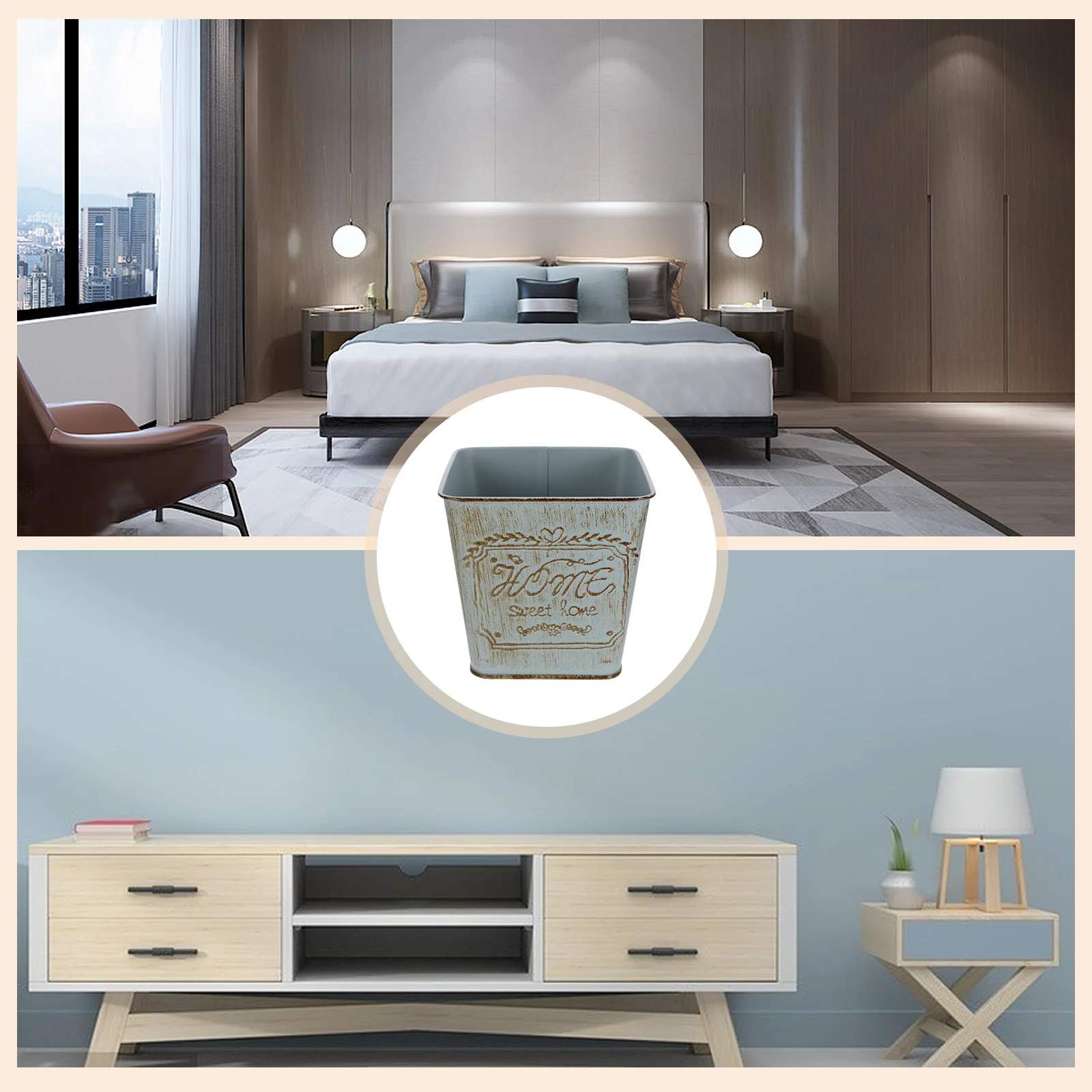 

2pcs Metal Flower Pot Iron Bucket For Planting Succulents Garden Decor Retro Style Planter Container Ornament