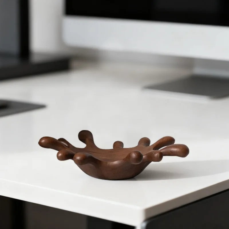 Simple modern wood grain water drop fruit plate model room living room restaurant hotel homestay storage creative decoration