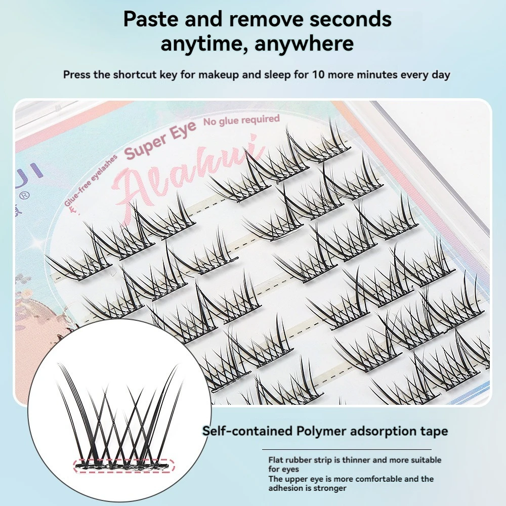 AILAISHI Self Adhesive Eyelashes Clusters kit Press on Lashes No Glue Need Soft Lash Clusters Kit Reusable Self