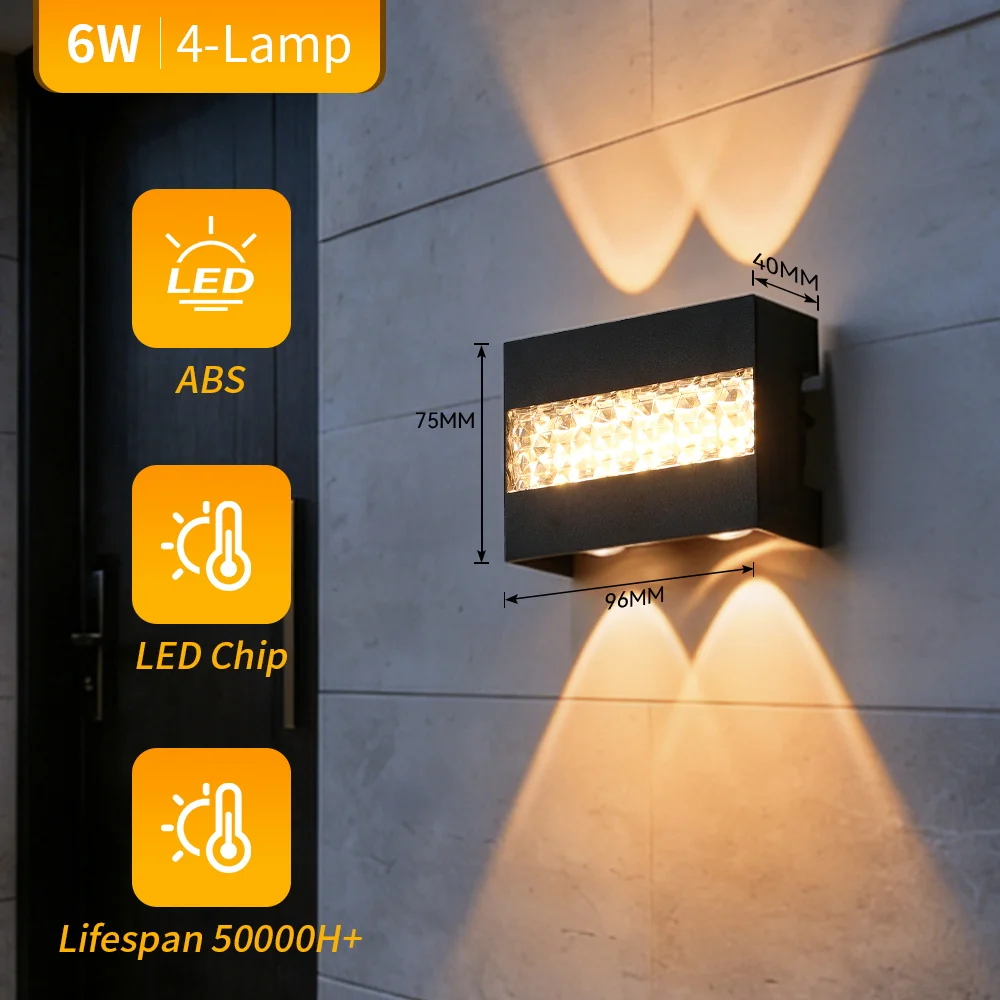 Modern LED Wall Lights for Indoor and Outdoor Use with Up and Down Lights for Living Room Corridor Bedroom Wall Lamp Decor