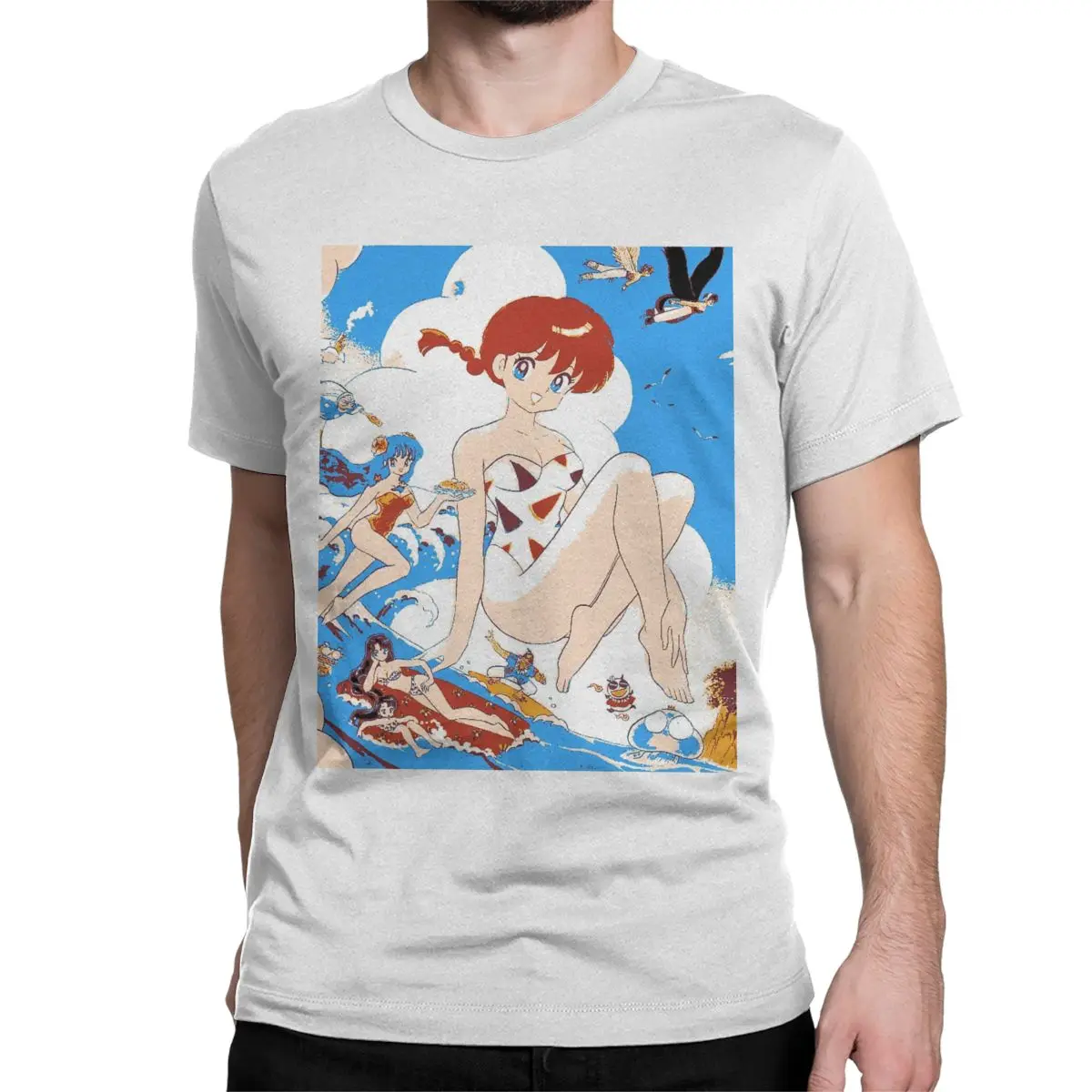 Men Women T-Shirt Japanese Comedy Anime Humor 100% Cotton Tee Shirt Short Sleeve Ranma 1/2 T Shirts Round Neck Clothes New