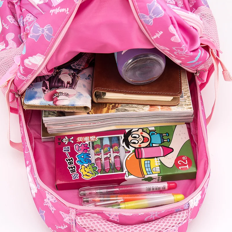 Imagem -05 - Conjunto Arco Imprimir Bolsas de Escola para Meninas Adolescentes Primária à Prova Dpcs Set Água Crianças Estudante Princesa Mochila Infantil Peças