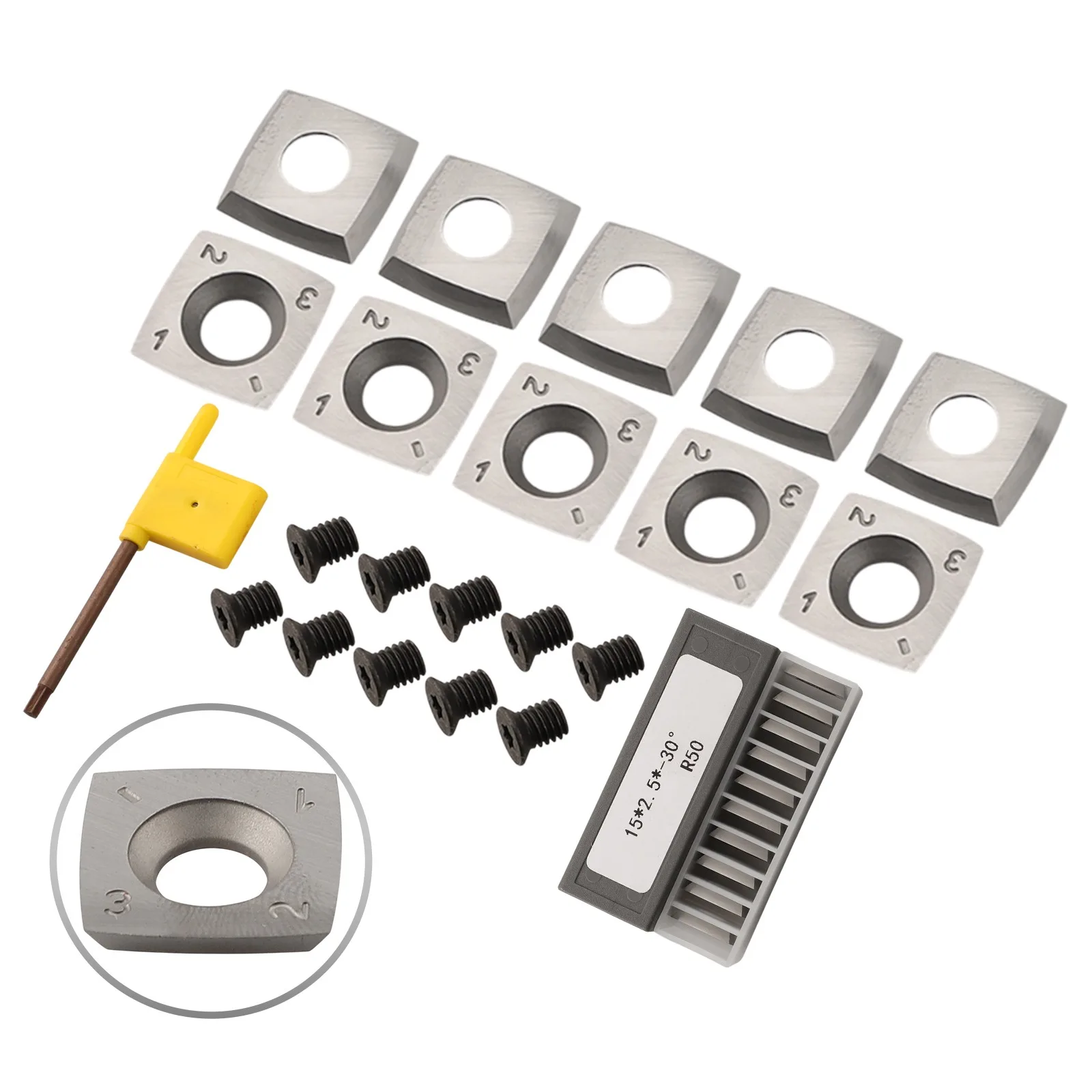 

Carbide Square Inserts Pack of 10 Designed for Efficient For Wood Turning and Planing Compatible with Various Machines