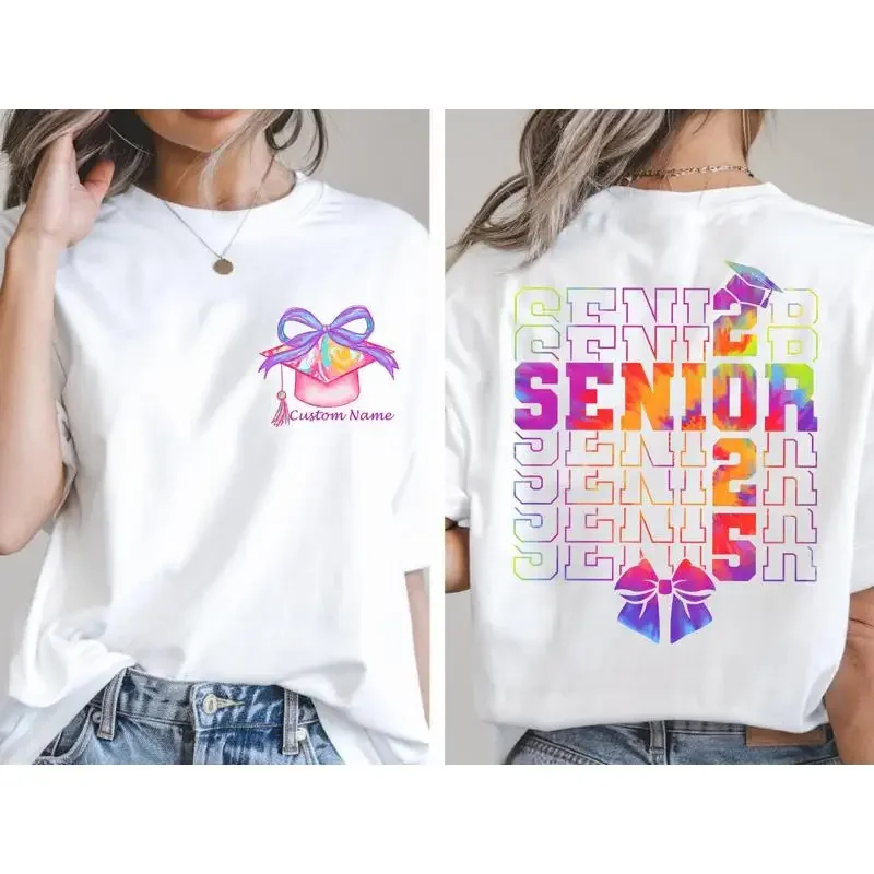 Custom Senior 2025 T Shirt Graduation Name Party Class Of 25