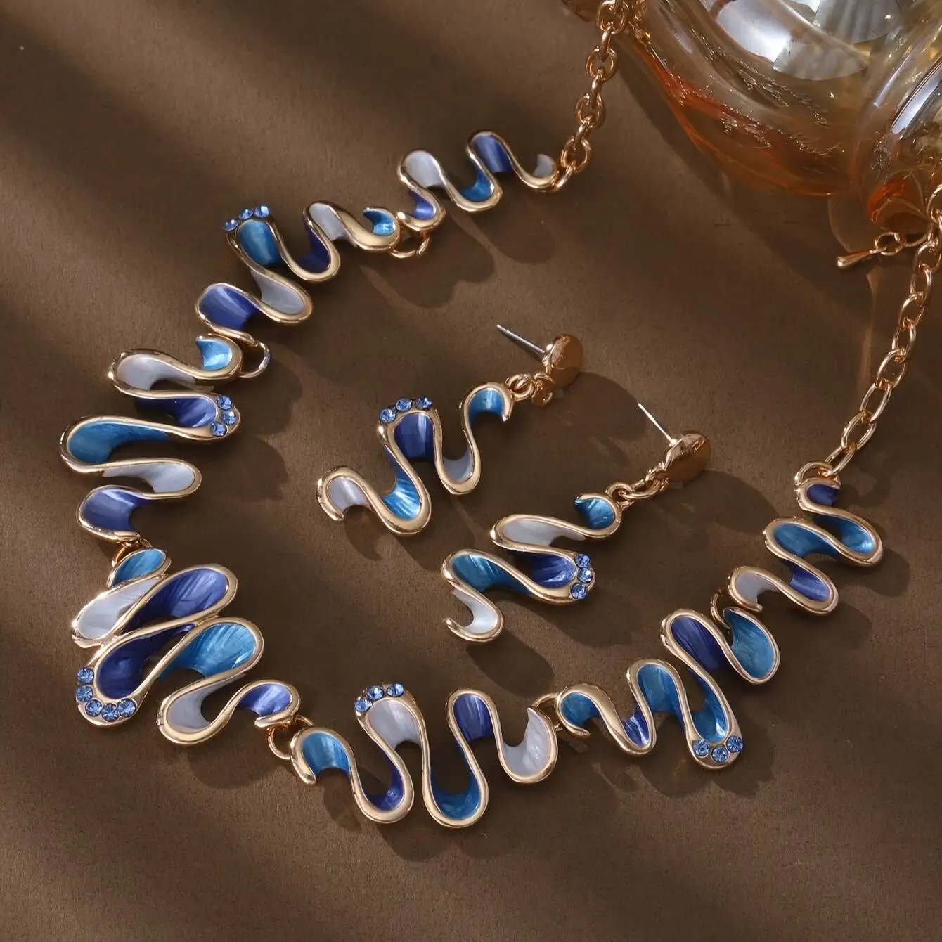 Fashionable Bohemian Minimalist Geometric Jewelry Set With 1 Necklace And 2 Pairs Of Earrings, Suitable As A Gift For Teenagers