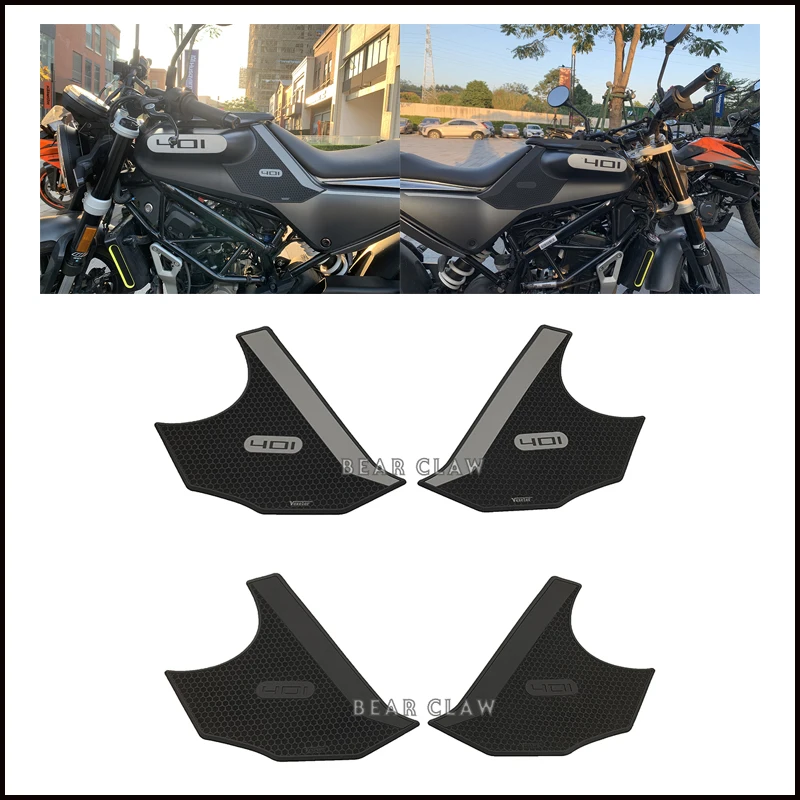 High quality Motorcycle Rubber Sticker Gas Fuel Oil Tank Pad Protector Cover Decals Case For Husqvarna Svartpilen 401