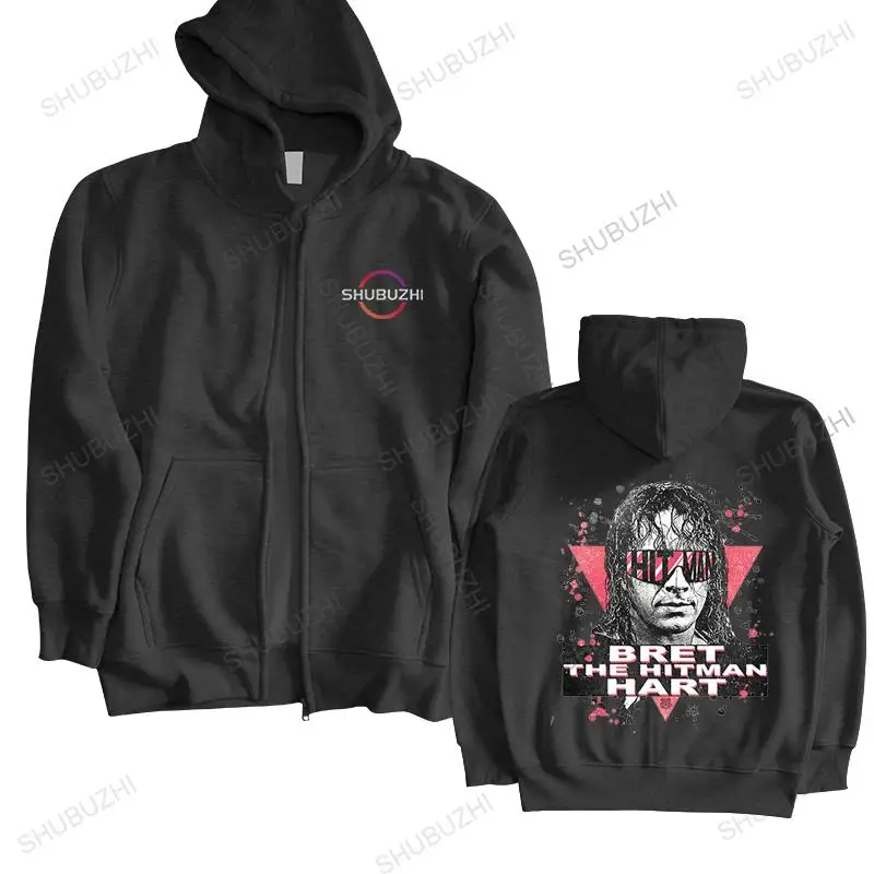 New BRET THE HITMAN HART Tops jacket hoodie CUSTOM DESIGN RARE ART FULL FRONT OF Harajuku Men Tops hoody unisex zipper coat