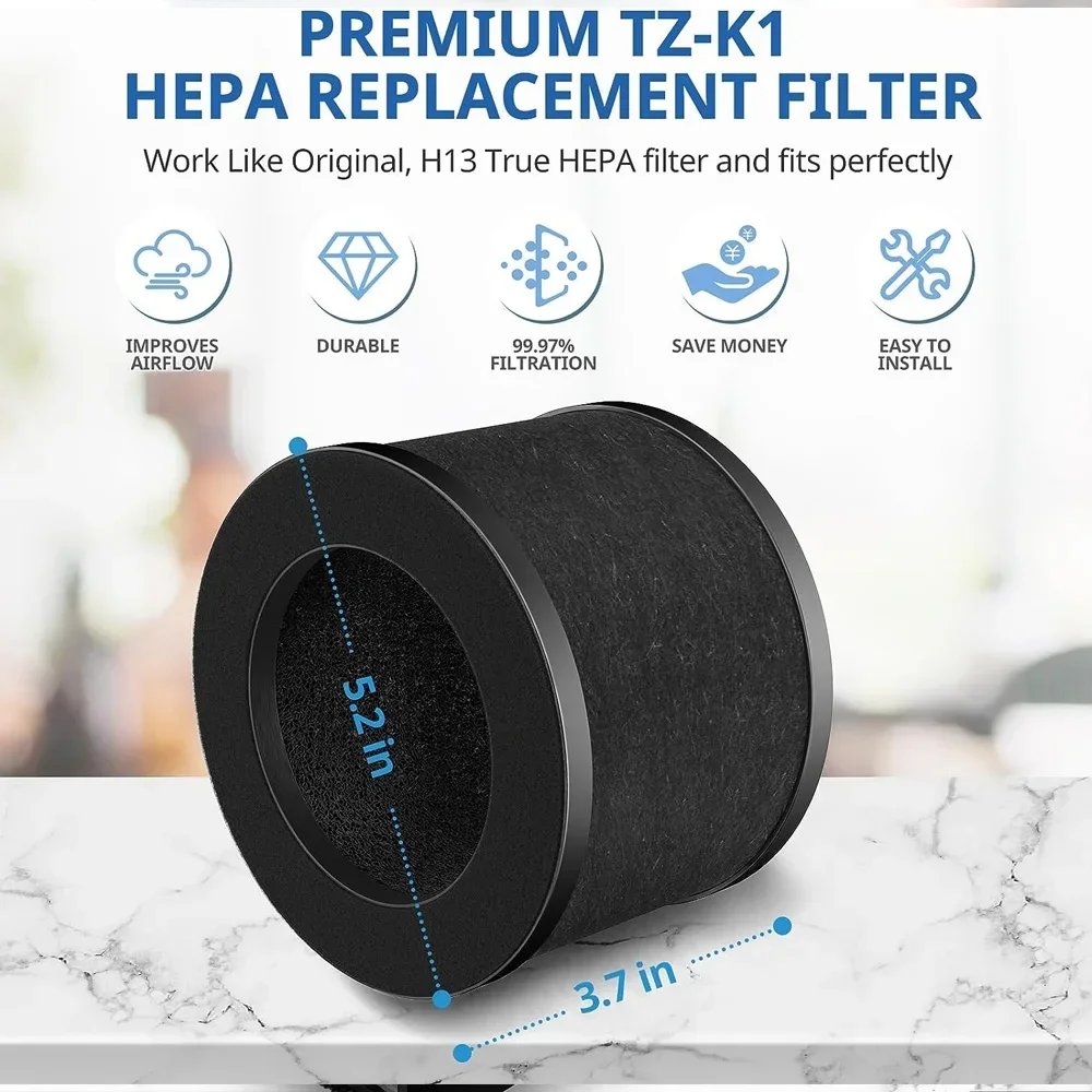 Filter Compatible with ToLife TZ-K1 Air Puri-fier, AROEVE MK01 MK06 Air Purifi-ers, Activated Carbon Pre-filter, 360° Rotating