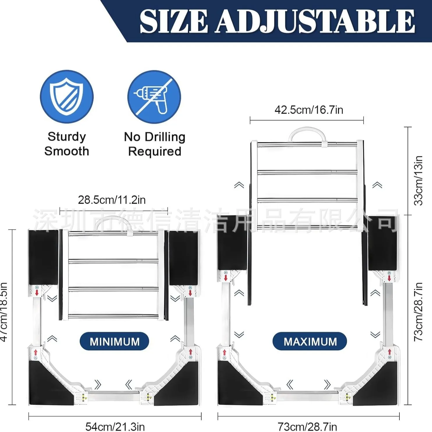 Washer Dryer Stacking Kit Connecting Bracket Stackable Base Universal Pull-out Bracket with Strapping Rope