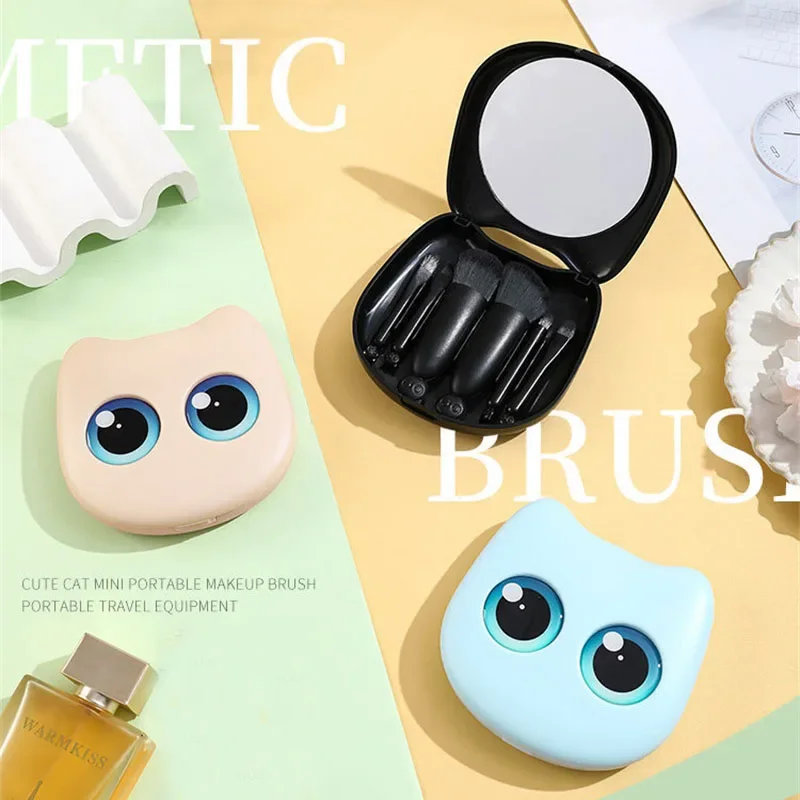 6 pçs mini pincéis de maquiagem conjunto pincéis de maquiagem de viagem portátil pó cosmético fundação blush mistura corretivo compõem pincéis