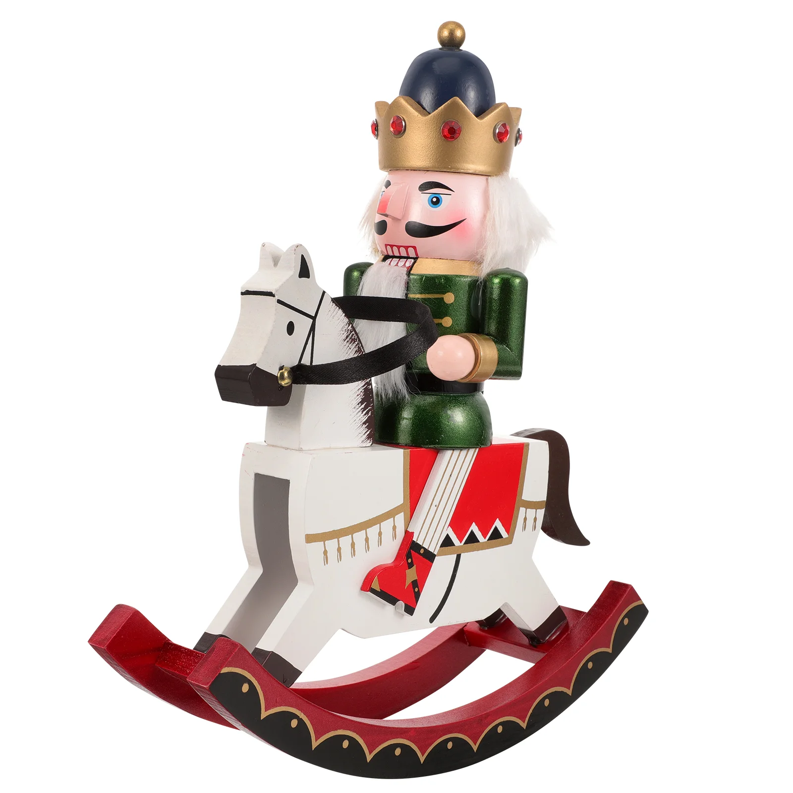 

30cm Nutcracker Decorative Ornaments Wooden Crafts War Soldier Puppet (green) Retro Christmas Traditional