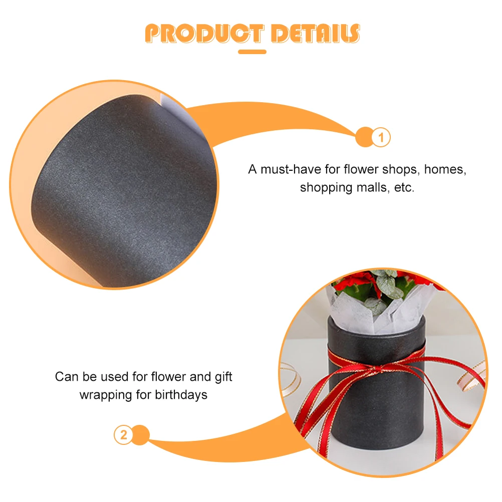 

4pcs Round Flowers Bucket Mini Cardboard Cylinder For Floral Bouquet Arrangements Pink Small Flower Packaging Holder Box Wedding