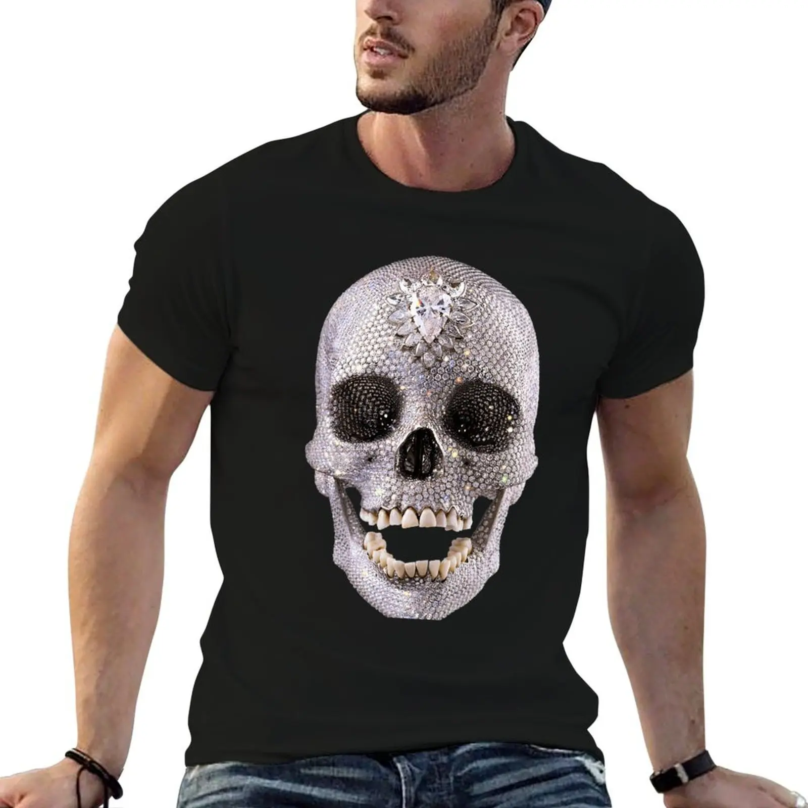 Diamond Skull Bling Shiny Sparkle Skull Diamond \t T-Shirt valentines boutique clothes custom shirt designer t shirt men