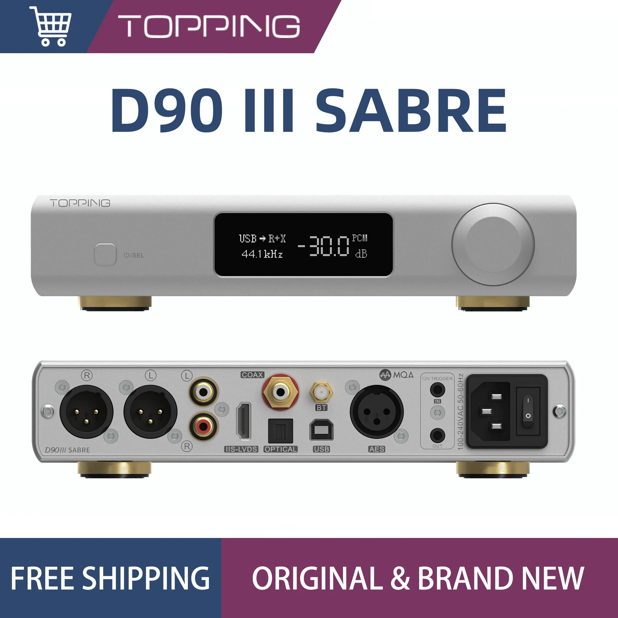 TOPPING D90 III SABRE двойной ESS9039SPRO ЦАП HIFI Bluetooth XLR декодер D90III PCM768KHZ DSD512 MQA полный декодер TOPPING D90 III SABRE двойной ESS9039SPRO ЦАП HIFI Bluetooth XLR декодер D90III PCM768KHZ DSD512 MQA полный декодер
