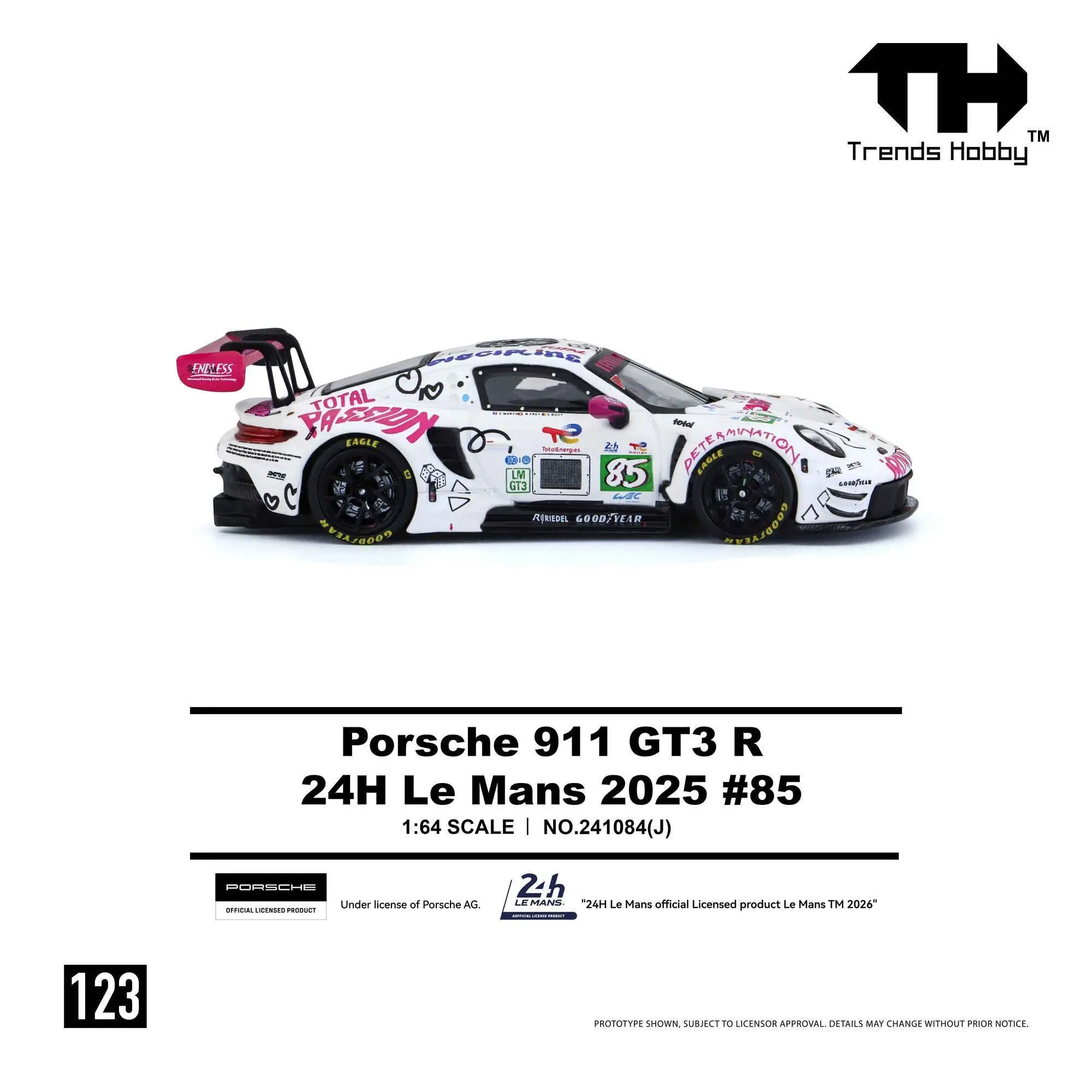 TH-Trends Hobby 1/64 Porsche 911 GT3 R EMA Motorsport- 2024 LeMans 24H LMGT3 Sieger # 91 Abnehmbarer Bezug Auto-Modell aus Zinkdruckguss – Detail 4