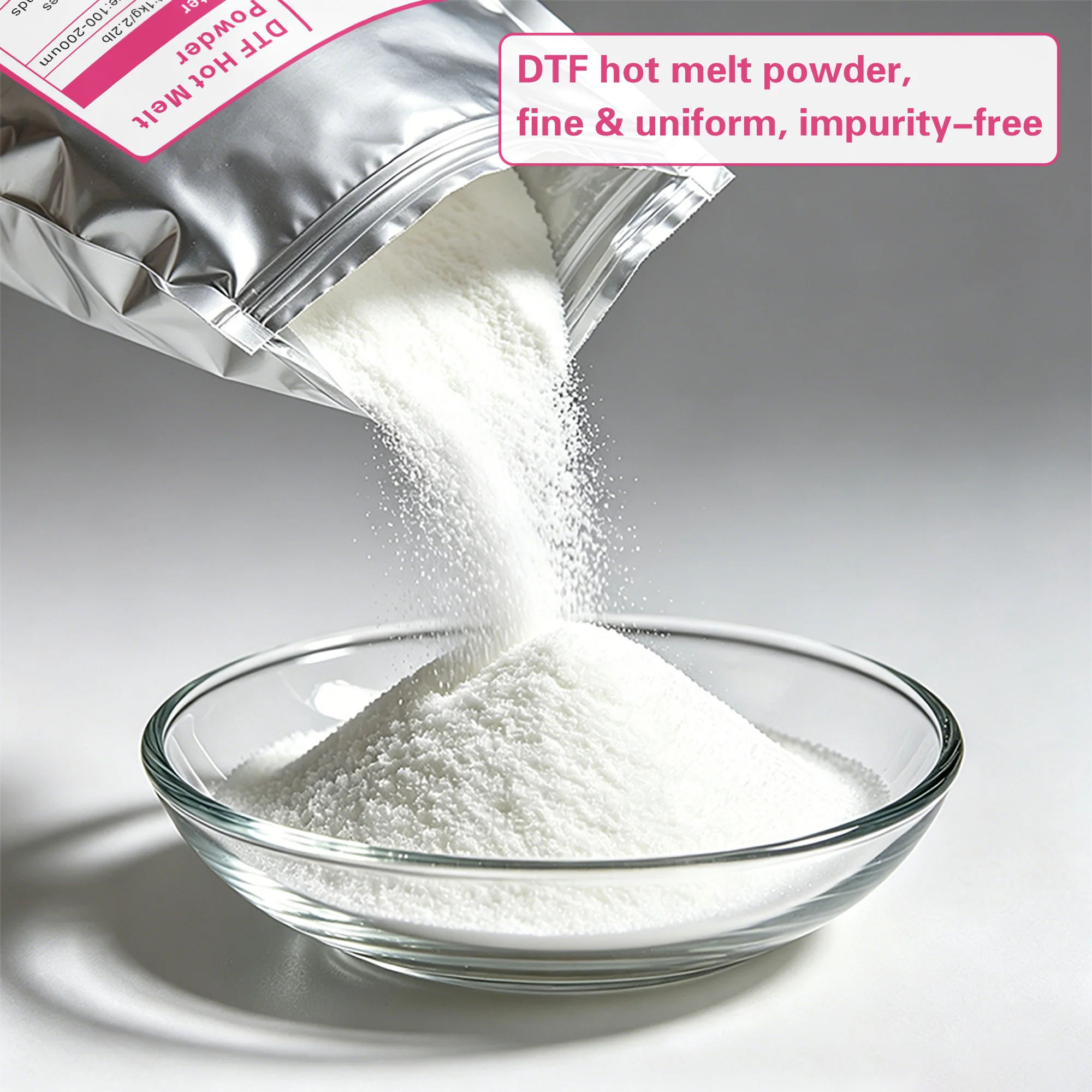 

Premium DTF Hot Melt Powder for Direct Transfer Film Printing White TPU Polyamide Adhesive Powder for T-Shirt Textile Printing