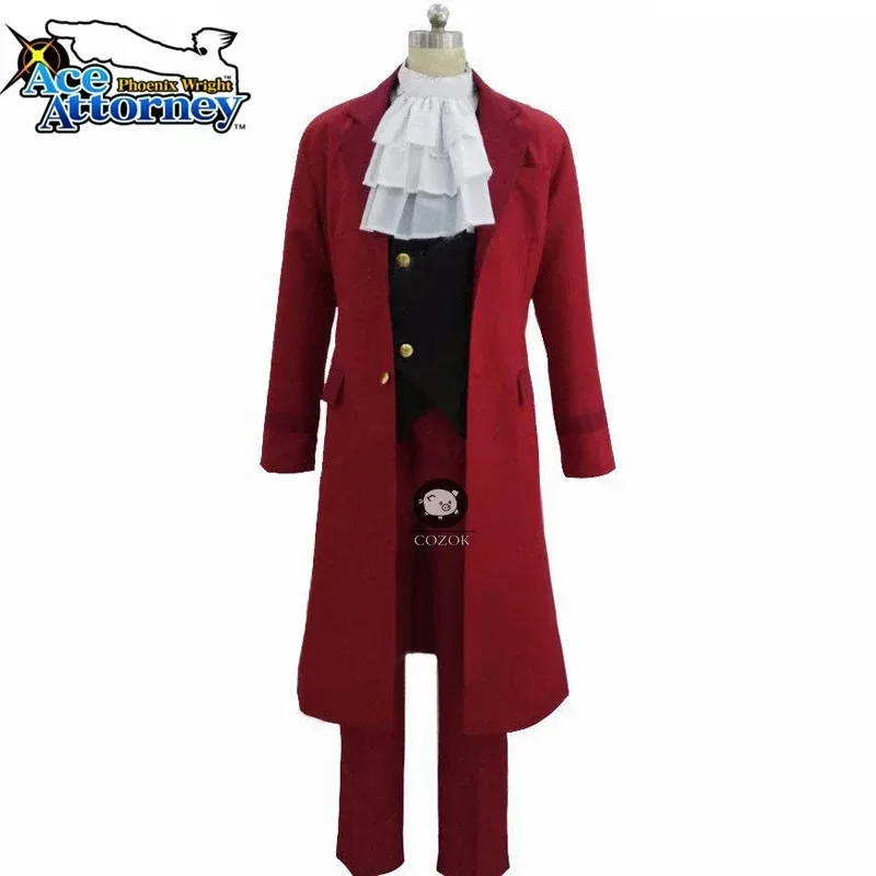 Ace Attorney Miles Edgeworth ropa de Cosplay Phoenix Wright Anime Ace Attorney disfraces de Halloween Cosplay de cualquier tamaño