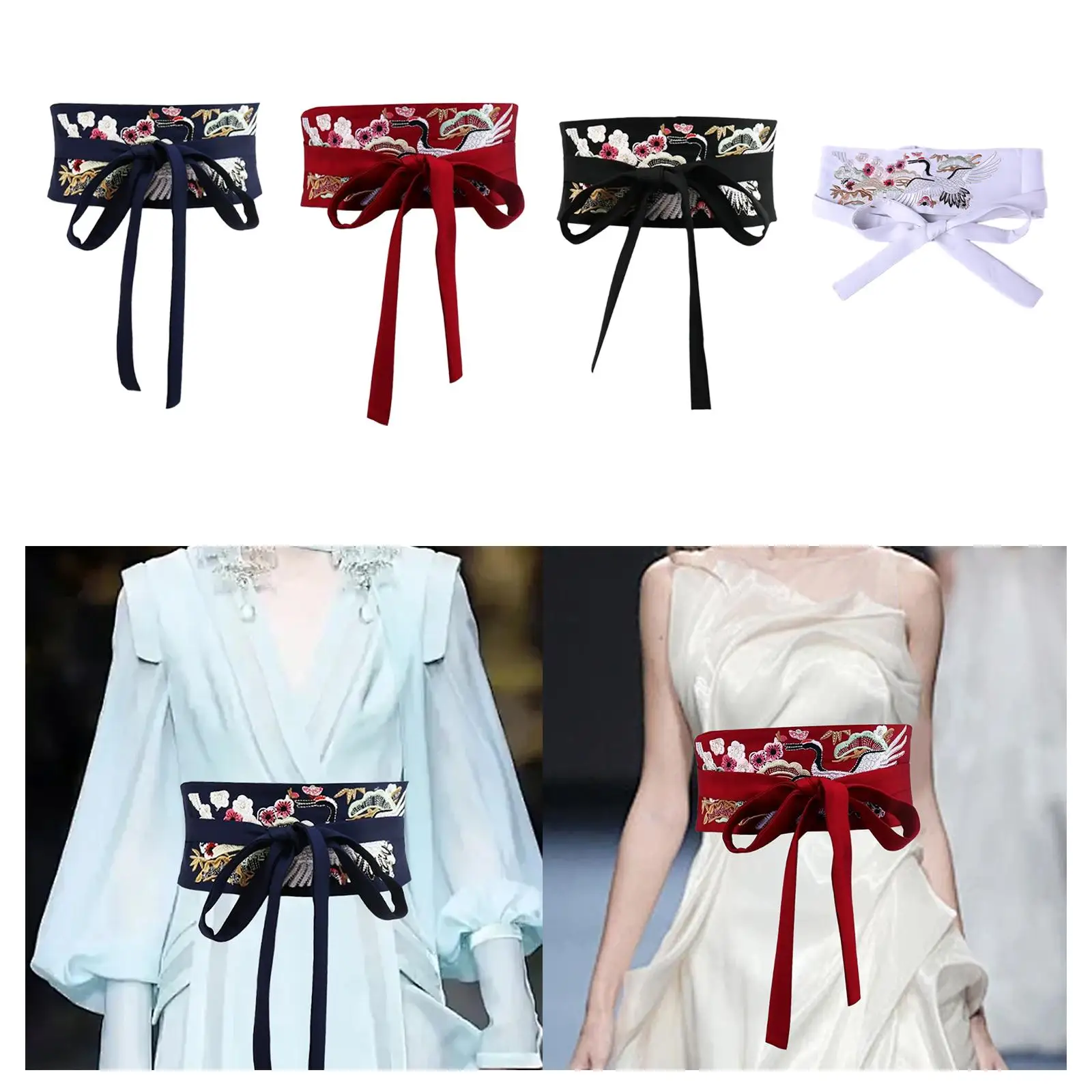 ชุดกิโมโนเสื้อคลุมโอบิเข็มขัดความสง่างามเครื่องแต่งกายอุปกรณ์เสริมสำหรับคอสเพลย์แต่งงาน