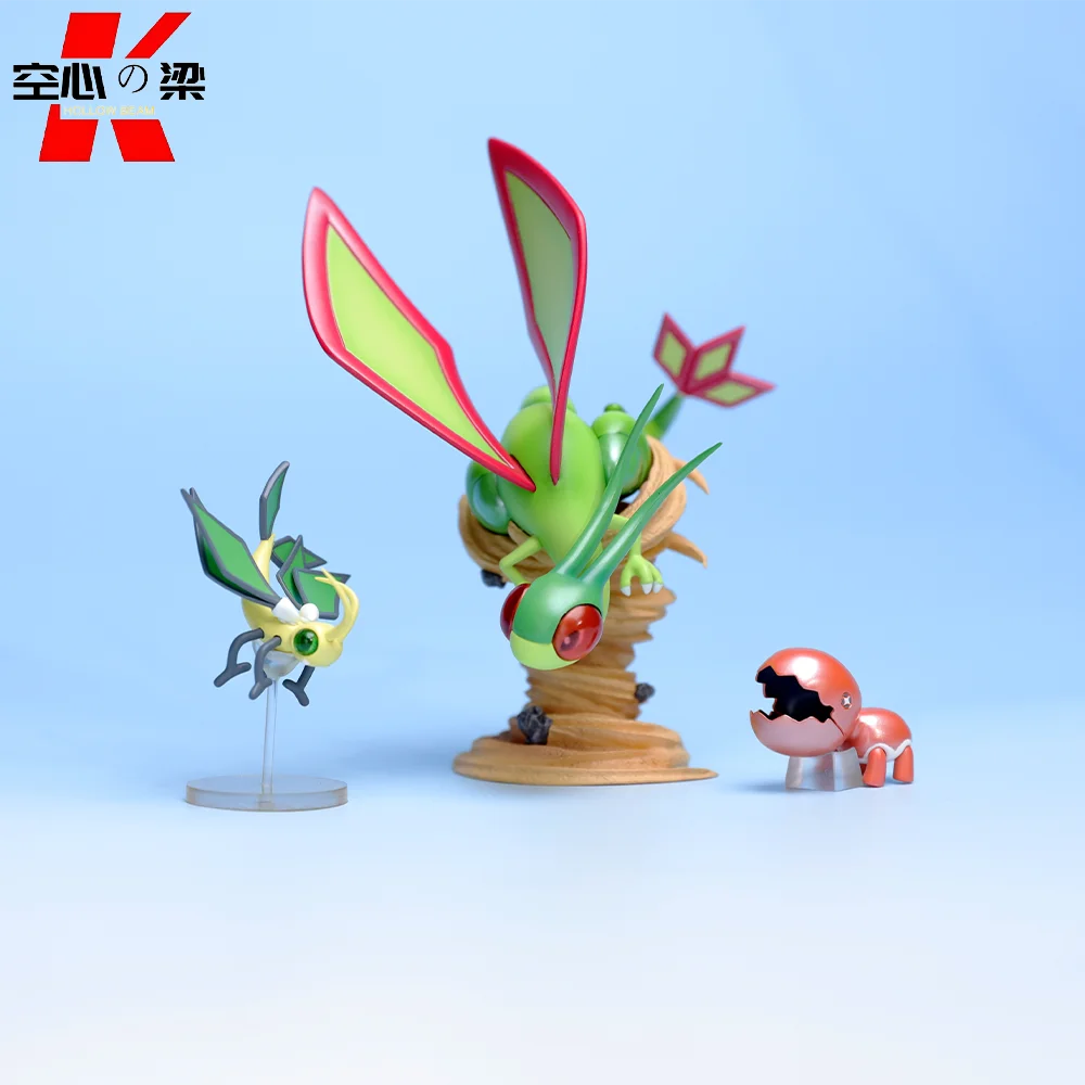 [1/20 Scale World] Trapinch & Vibrava & Flygon Megagnath Ant & Ultrasonic Larva & Desert Dragonfly Toy Figure Decoration