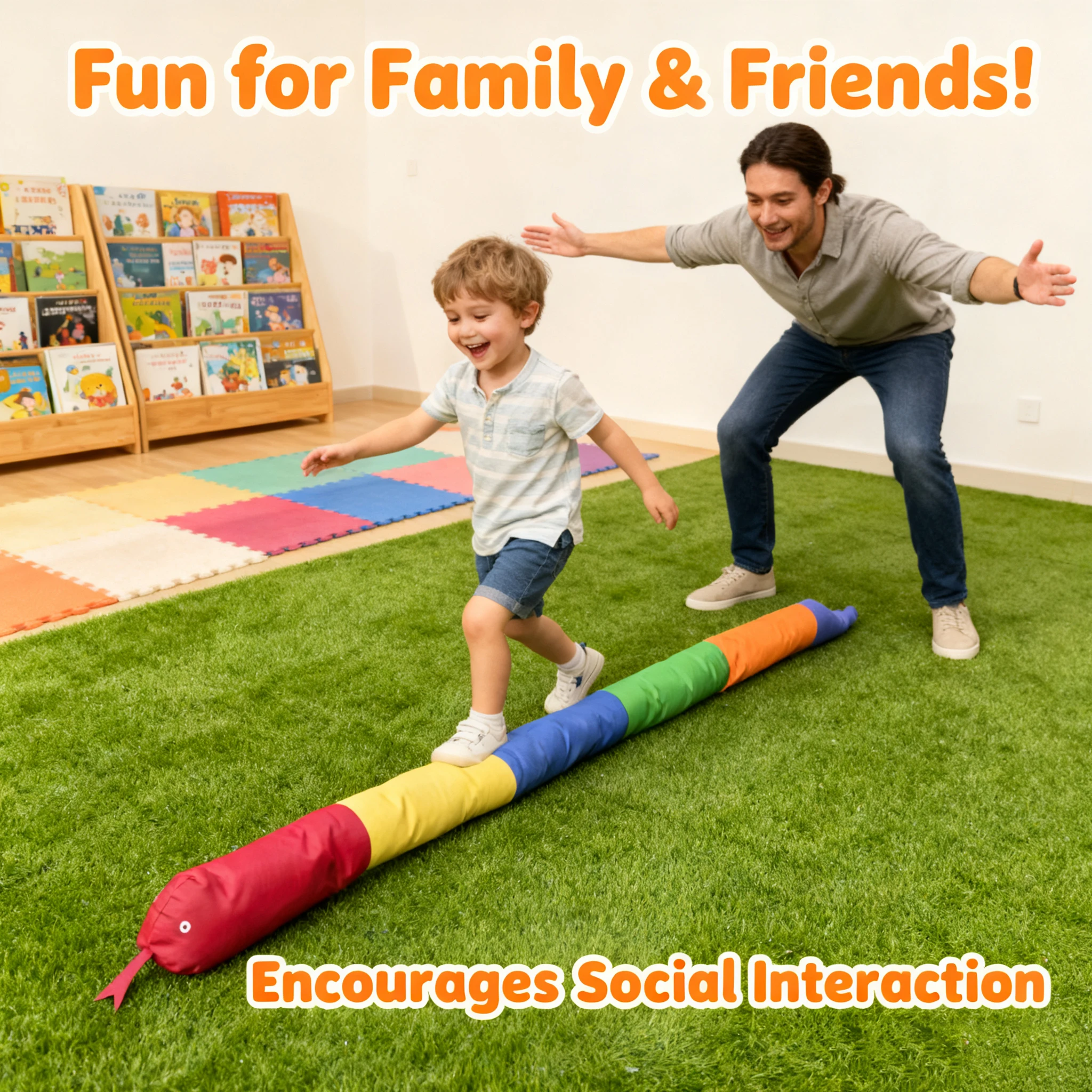 Zachte doek Balanstraining brug Speelgoed Rainbow Snake Zintuiglijke integratie voor kleuters Vestibulaire Stampede-ervaring