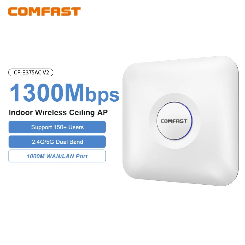

Comfast Gigabit Wireless In-Wall AP 2,4G/5,8 ГГц 1300 Мбит/с 48 В POE Power RJ45 Порт Mu-Mimo Точка доступа для отеля Домашний AP-маршрутизатор ﻿