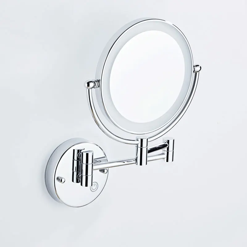 X5 /X3Wall mounted double-sided mirror makeup mirror LED touch dimming bathroom hotel wall mounted folding beauty mirror