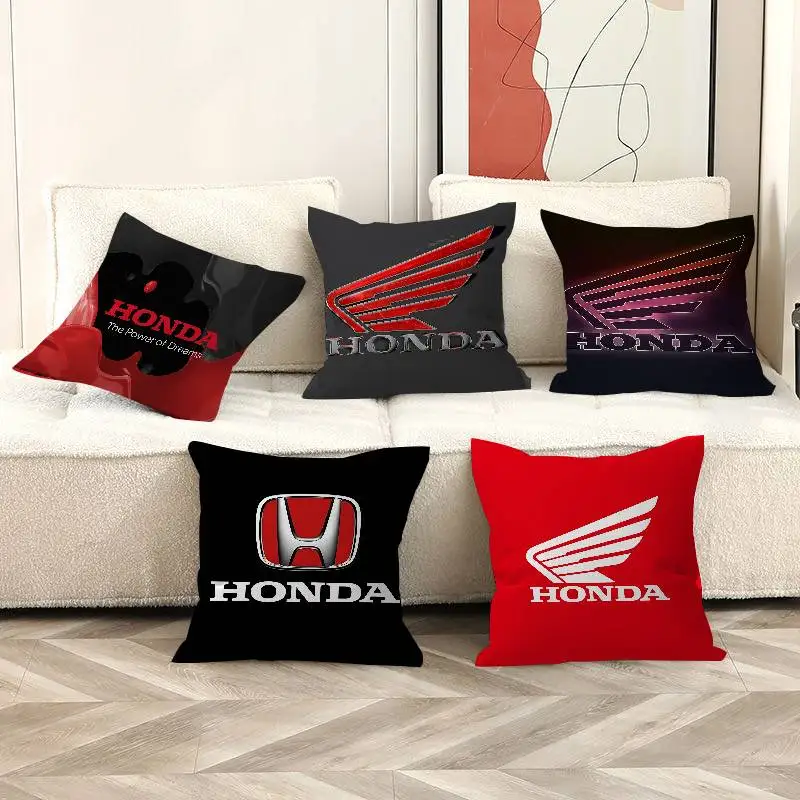 H-HONDAs Motorcycle Logo Personalized picture text home decorative pillows Household Gifts 45x45cm