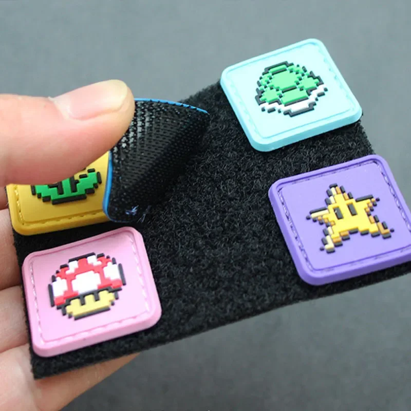 

Mini PVC Patch Morale Badge Nostalgic Cute Pixel Armband Funny Hook and Loop appliques on Clothes Backpack Decoration Stickers