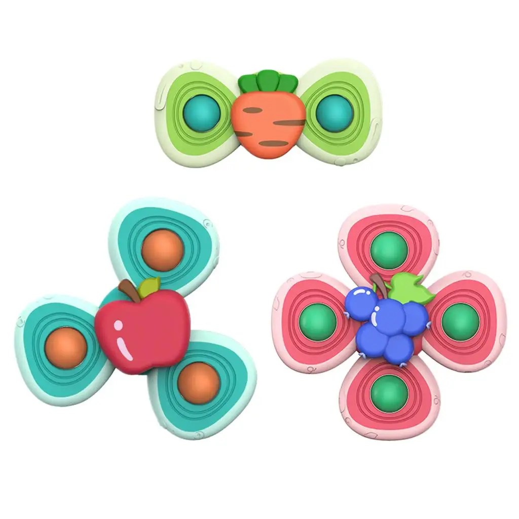 

Funny Toys Suction Cup Top Sucker Fruit Turntable Windmill Educational Toys Kids 0-3 Years