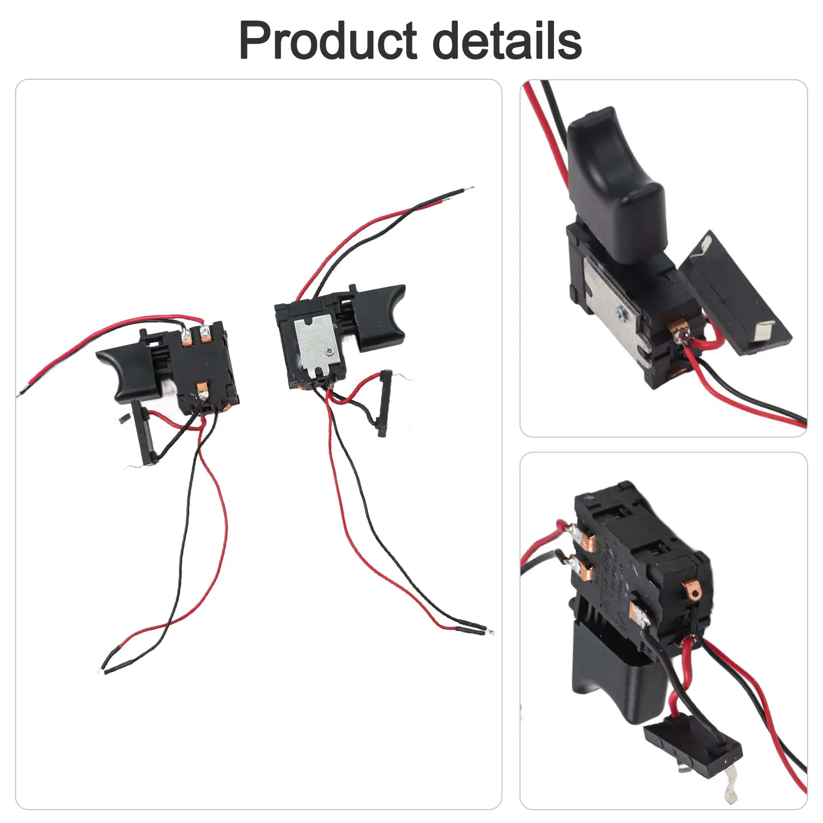 Speed Control Push Button Trigger Switch for Electric Drill Dustproof Compatible with 7 2V 24V Voltage Power Tools
