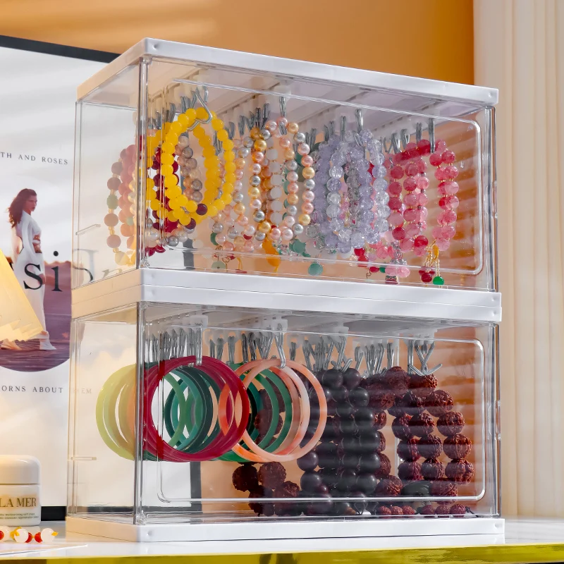 

Хрустальная коробка для хранения браслетов «сделай сам», прозрачный пылезащитный держатель для ключей и ожерелья, витрина для ювелирных изделий для коллекционеров